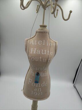 MCM Glass Pendant Necklace Blue Retro Modernist Boho On Braided 16” Wire. EUC!